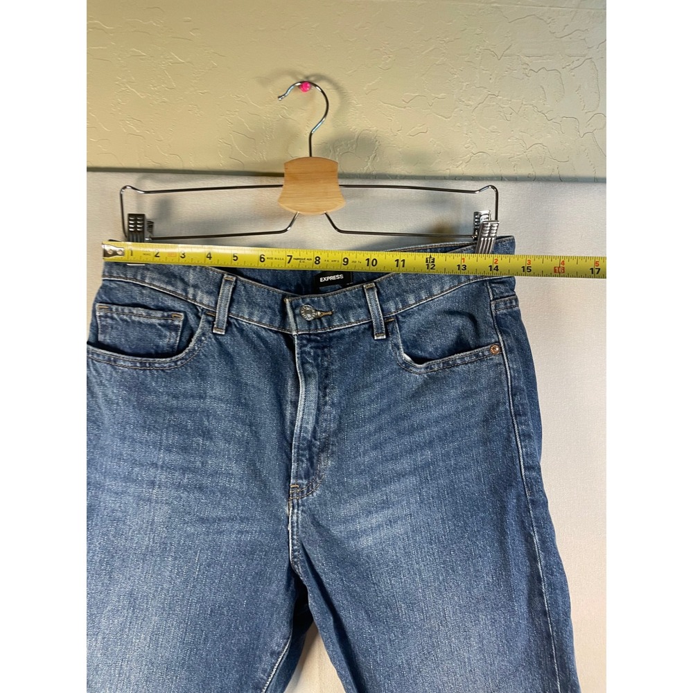 Express Tapered Ankle High Rise Distressed Jeans Medium Wash 10R K105 - Picture 8 of 9
